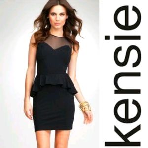 kensie black peplum dress